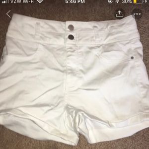 White Highwasted shorts